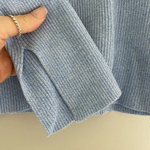 Light Blue Ribbed Knit Top - Picture 2 of 4